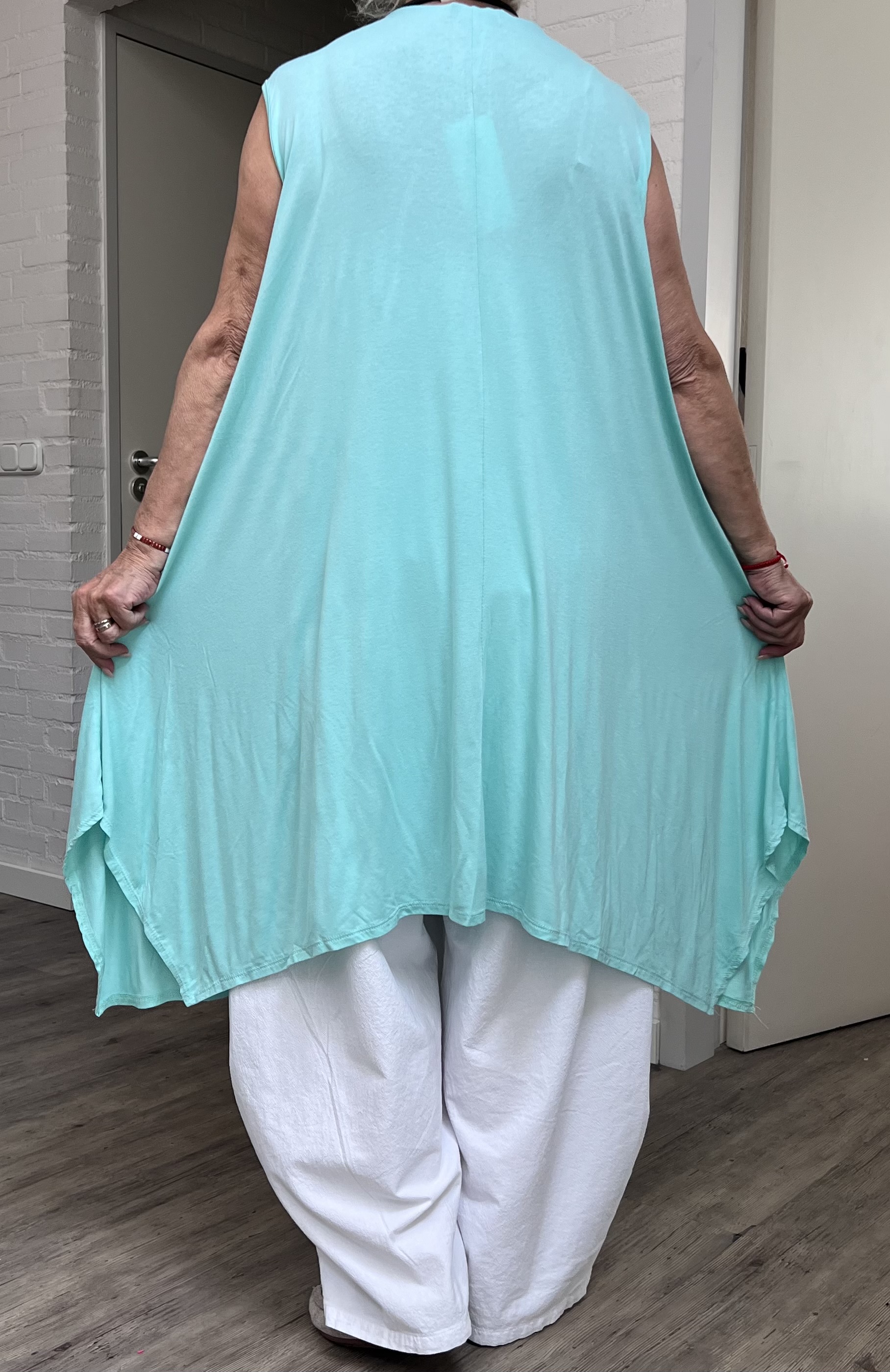 Moonshine jersey viscose  A-lijn tuniek stretch apart/in meerdere kleuren