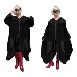 Vincenzo Allocca  fleece jas/vest/blazer stretch zwart