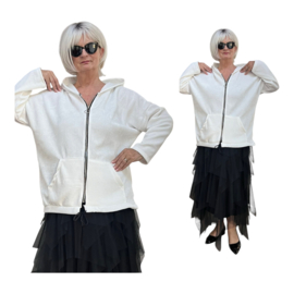 ITALIA MODA oversized viscose vest met ritssluiting stretch