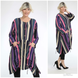 AKH oversized viscose A-lijn blazer/vest/tuniek met  zakken apart