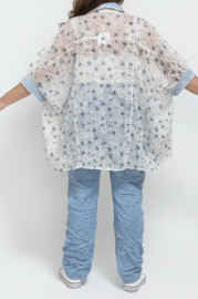 S.Woman oversized tencel/katoen blouse/hemd/geborduurd