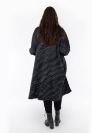 AKH oversized katoen mix jersey A-lijn blazer/vest apart stretch