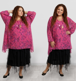 Moonshine viscose/zijde A-lijn tuniek gevoerd