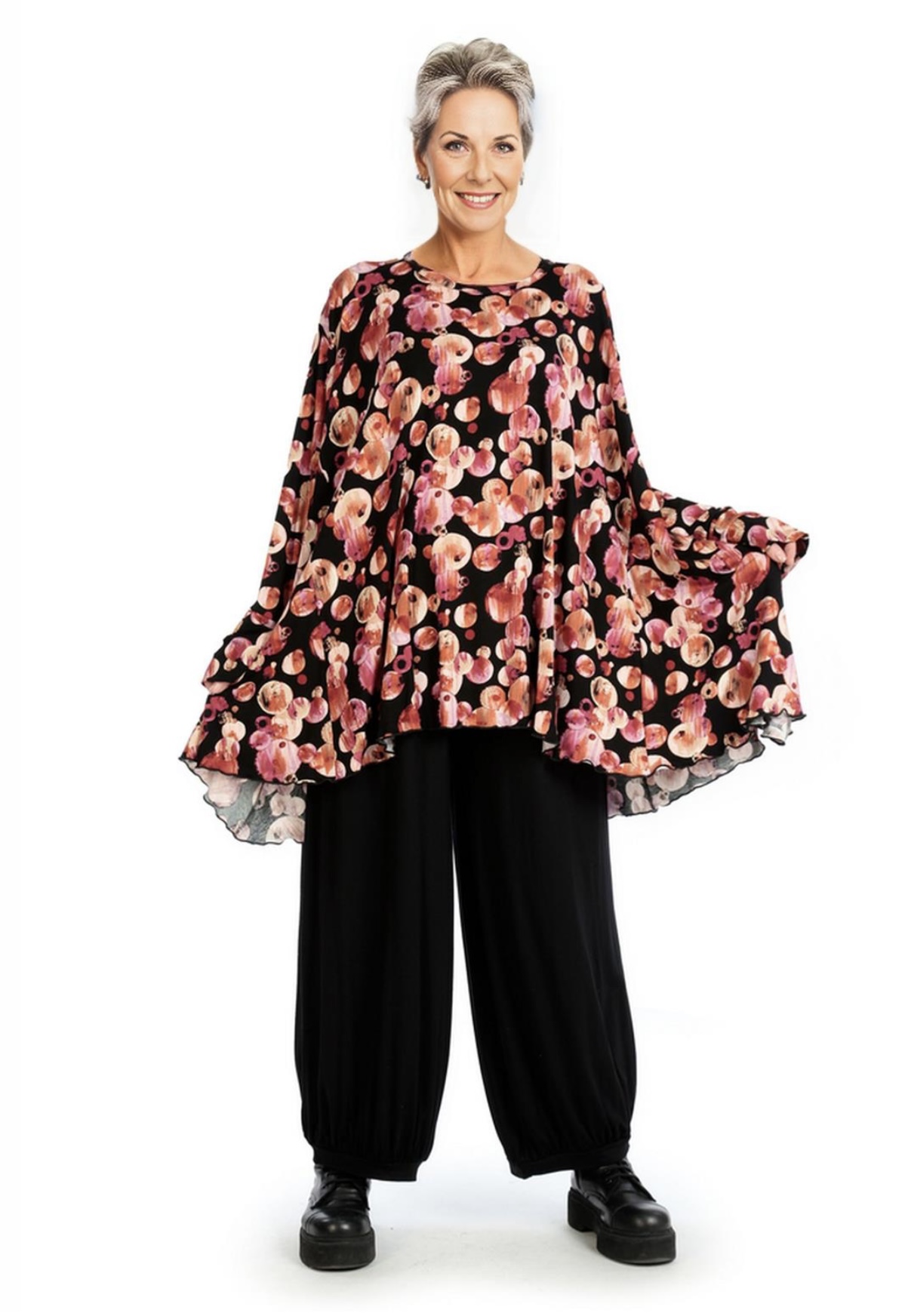 AKH oversized viscose tricot A-lijn tuniek  apart stretch