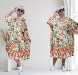 SISSI viscose  ibiza look A-lijn tuniek/jurk