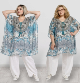 ONE OF A KIND  viscose zomerponcho/tuniek