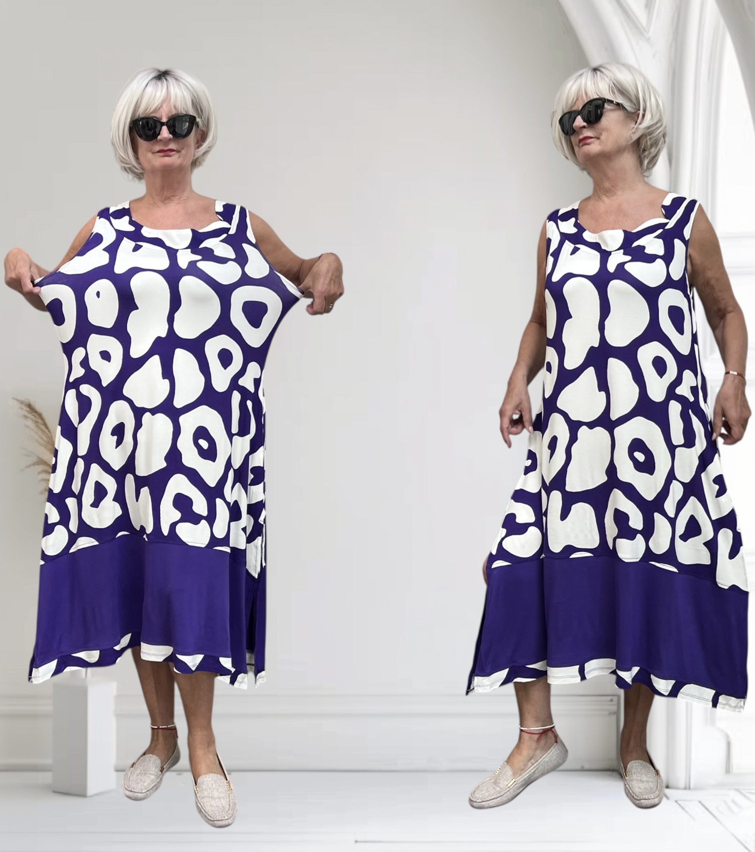 Naveed  oversized viscose jersey A-lijn jurk stretch