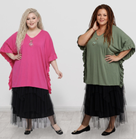 ITALIA MODA  viscose tricot tuniek met ketting /stretch/meerdere kleuren