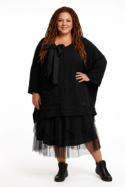 Vincenzo Allocca oversized gekreukt tuniek met een boog apart/zwart/stretch