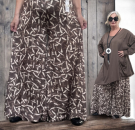 ITALY Mode jersey viscose  wijde broek apart /zeer rekbaar