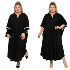 ITALIA MODA viscose jurk/kaftan zwart