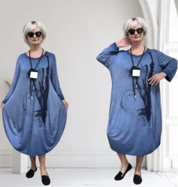 Zedd Plus viscose de modieuze kleuring A-lijn jurk stretch