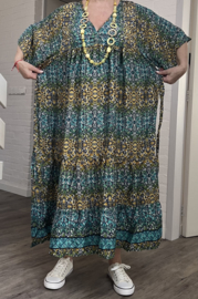 UNIDIVA viscose/zijde  A-lijn zomer jurk apart