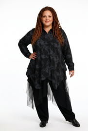 FlyOut  oversized hemd/tuniek met inzet van tule stof/in meerdere kleuren