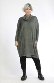 AKH oversized tuniek/jurk van pluizige stof apart stretch