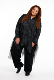 FlyOut  oversized hemd/tuniek met inzet van tule stof/in meerdere kleuren