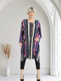 AKH oversized viscose A-lijn blazer/vest/tuniek met  zakken apart