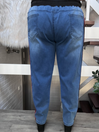 Vincenzo Allocca wijde katoen jeans broek zwart met bis ( extra groot)stretch