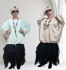 ITALIA  oversized  viscose top apart stretch/in meerdere kleuren