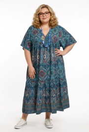 UNIDIVA viscose/zijde  A-lijn zomer jurk apart