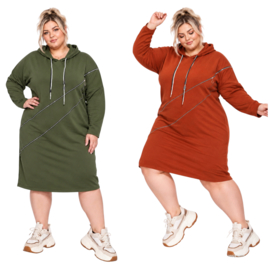 Italia Moda katoen jurk/tuniek met ritsen/ stretch /in meerdere kleuren