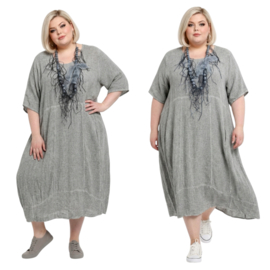 Moonshine de modieuze kleuring katoen A-lijn jurk grijs