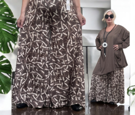 ITALY Mode jersey viscose  wijde broek apart /zeer rekbaar