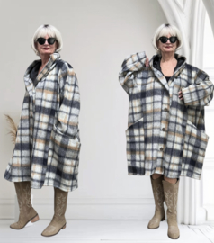 AKH oversized wollen winterjas/mantel  gevoerd