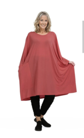 AKH oversized viscose mix  A-lijn tuniek apart stretch