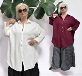 ITALIA oversized hydrofiel katoen A-lijn blouse/hemd /in meerdere kleuren