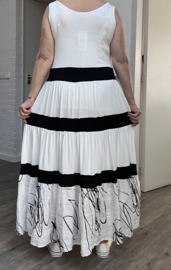 LUUKAA oversized  A-lijn zomer A-lijn jurk / stretch /wit/zwart