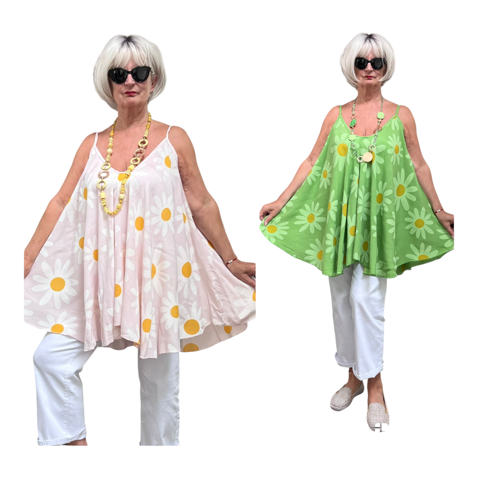 ITALIA oversized viscose A-lijn zomer top/in meerdere kleuren