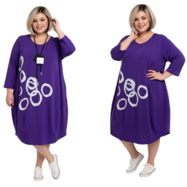 New Jersey viscose ballon jurk stretch