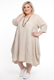 Moonshine katoen A-lijn jurk beige