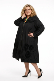 Moonshine oversized A-lijn tussenjas waterbestendig zwart