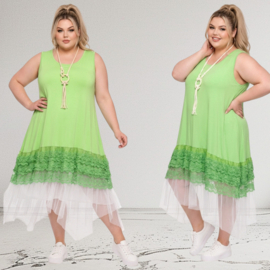 Moonshine jersey viscose  A-lijn tuniek  met KANT stretch apart