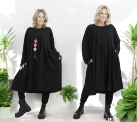 AKH A-lijn winter jurk/tuniek met zakken apart stretch