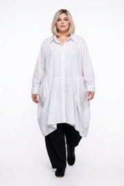Moonshine katoen A-lijn blazer/vest/hemd apart stretch/wit