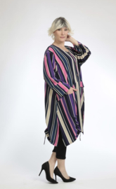 AKH oversized viscose A-lijn blazer/vest/tuniek met  zakken apart
