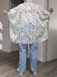 S.Woman oversized tencel/katoen blouse/hemd/geborduurd