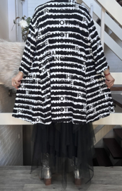 New Jersey viscose A-lijn tuniek stretch zwart/wit