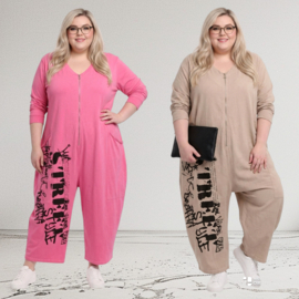 Funky Diva oversized katoen jumpsuit stretch/in meerdere kleuren