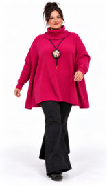 ITALIA oversized viscose mix gebreide top/tuniek met col  /in meerdere kleuren