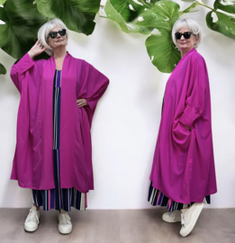 AKH oversized chique A-lijn blazer/vest met zakken apart