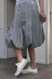 LUUKAA de modieuze kleuring oversized katoen rok /gevoerd