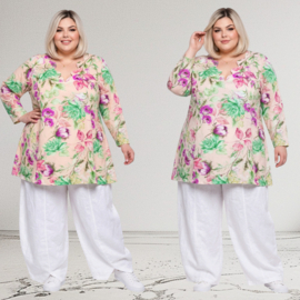 Ophilia viscose A-lijn tuniek  met aparte decolleté stretch