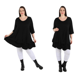 AKH jersey  viscose A-lijn tuniek/jurk apart stretch  zwart