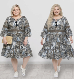 UNIDIVA polysilk A-lijn zomer jurk apart
