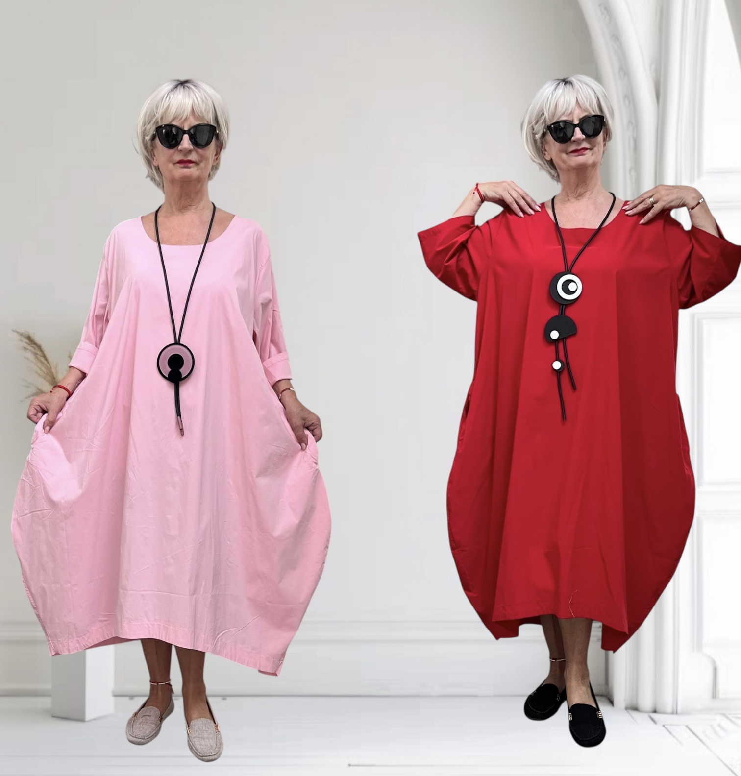Moonshine stretch viscose A-lijn jurk apart/in meerdere kleuren
