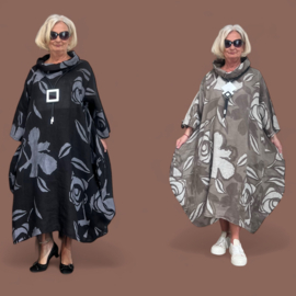 MEXXQ oversized  linnen jurk met col apart/in meerdere kleuren